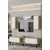 Hanah Home TV komoda Didema 150, hrast Sapphire / bela