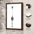 WallXpert uramljena MDF slika 3752KACT-054, crno-bela žirafa dugog vrata na beloj pozadini, 37 x 52 cm