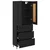 Highboard s ladicama 2 pcs Crni hrast Konstruirano drvo