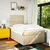 Vidaxl Box spring postelja z vzmetnico krem 120x190 cm blago