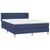 Vidaxl Box spring postelja z vzmetnico moder 140x190 cm blago