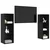 Set TV komoda Zidne 2 pcs Crni hrast 107 x 35 x 37 cm