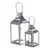 Autronic Svetilka Metal lantern, thin frames - four-sided, silver, price for a set of 2 pieces (LUC313)