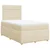 Vidaxl Box spring postelja z vzmetnico krem 120x200 cm blago