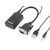 A-VGA-HDMI-01 Gembird VGA to HDMI and audio cable, single port, black WITH AUDIO