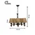 Opviq luster Mercure Wood 5 Wicker, 5 × E27, crni