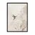 WallXpert uramljena slika 115239, kolibri među belim poljskim cvetovima u bež tonovima, 50 x 70 cm, crni ram