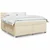 Vidaxl Box spring postelja z vzmetnico krem 180x200 cm blago