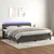 Vidaxl Box spring postelja z vzmetnico LED temno siva 200x200 cm žamet