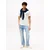 Tommy Jeans Majica svetlo modra/temno modra/bela
