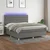 Vidaxl Box spring postelja z vzmetnico LED temno siva 180x200 cm blago