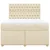 Vidaxl Box spring postelja z vzmetnico krem 140x190 cm blago