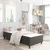 Vidaxl Boxspring postelja temno siva iz blaga 100x200 cm