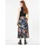 Womens viscose midi skirt blackfruity