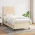 Vidaxl Box spring postelja z vzmetnico krem 90x190 cm blago