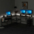 Hanah Home Radni sto Greta RGB, Crni
