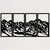 WallXpert metalni zidni ukras 5318, planinski venac u 4 panela, 120 x 60 cm, crni