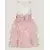 Monsoon Children Haljina za devojčice Cancan Swirl 3D, Belo-roze