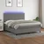 vidaXL Box spring postelja z vzmetnico LED temno siva 180x200 cm blago