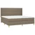 Vidaxl Box spring postelja z vzmetnico LED taupe 200x200 cm blago