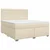 vidaXL Postelja boxspring z vzmetnico Krem 160 x 200 cm Blago