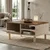 Hanah Home klub sto Aris, 90 cm, travertin / orah Venezia