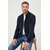 Barbour Pletena jopica Essential Elbow-Patch MKN0731CH51 Mornarsko modra Regular Fit