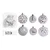 Lilium Kugle set/6  6-8 cm belo/ srebrne 50382