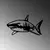 Wallity Zidna dekoracija Shark - M, 50 x 28 cm, Crna