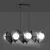 Crni luster na sajli DRIFTON 6xE14/10W/230V