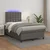 Vidaxl Box spring postelja z vzmetnico LED siva 120x190 cm um. usnje