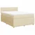 vidaXL Box spring postelja z vzmetnico krem 160x200 cm blago
