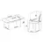 HANAH HOME Rasklopivi trpezarijski sto i stolice (7 delova) Asfel Travertine Anthracite