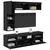 TV ormar s LED svjetlima 7 pcs Crni hrast Konstruirano drvo