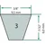 Klinasti jermen 3/8” x 43”, 9,5 x 1092 La, 1054 Li