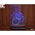 Black Cut 3D Lampa Meda i srce, Roze