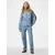PIECES Bluza PCFlora modra/travnato zelena/bela