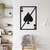 WallXpert metalni zidni ukras 5110, karta za igru as pik, 33 x 46 cm, crni