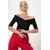 Trend Alacati Stili Ženska bluza dugih rukava Alc-X12690, Crna
