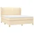 Vidaxl Box spring postelja z vzmetnico krem 160x200 cm blago