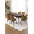Hanah Home trpezarijski set Pir, sto i 6 stolica, ploča u dekoru drveta Baroque, kapućino tkanina Babyface
