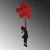 Opviq Zidna dekoracija Banksy-11-1, 100x34 cm, 1.5 mm, Crno-crvena