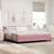 LED Box Spring Krevet Ružičasta 200 x 200 cm Baršun