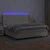 Vidaxl Box spring postelja z vzmetnico LED krem 200x200cm umetno usnje