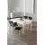 HANAH HOME Rasklopivi trpezarijski sto i stolice (5 delova) Exve White Anthracite