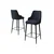 Hanah Home set od 4 barskih stolica Tera, antracit tkanina Babyface, crne metalne noge