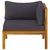 Modularna kutna sofa s tamnosivim jastucima bagremovo drvo