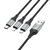 Hoco Kabel 3 v 1 USB-A na Lightning/Micro USB/USB-C Hoco 2,4 A, 1 m, X102, črn