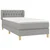 Greatstore Box spring postelja z vzmetnico svetlo siv 100x200 cm blago