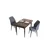 Hanah Home trpezarijski set Arp, sto i 2 stolice, ploča u dekoru drveta Baroque, dimno siva tkanina Babyface